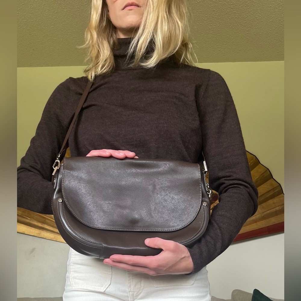 Vintage Italian Leather Shoulder Bag - Picture 5 of 6